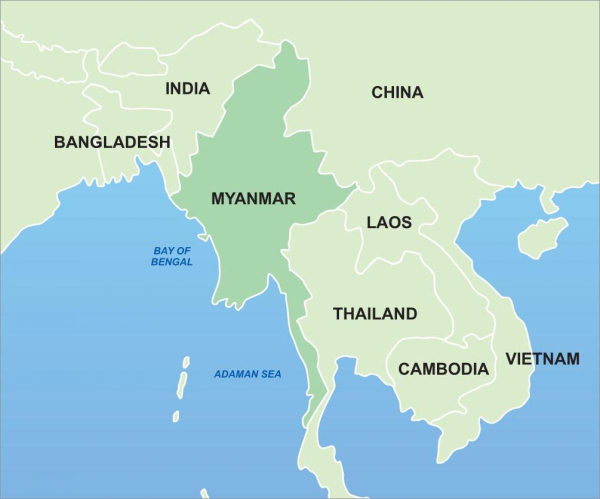 მიანმარის რუკაზე აზიაში